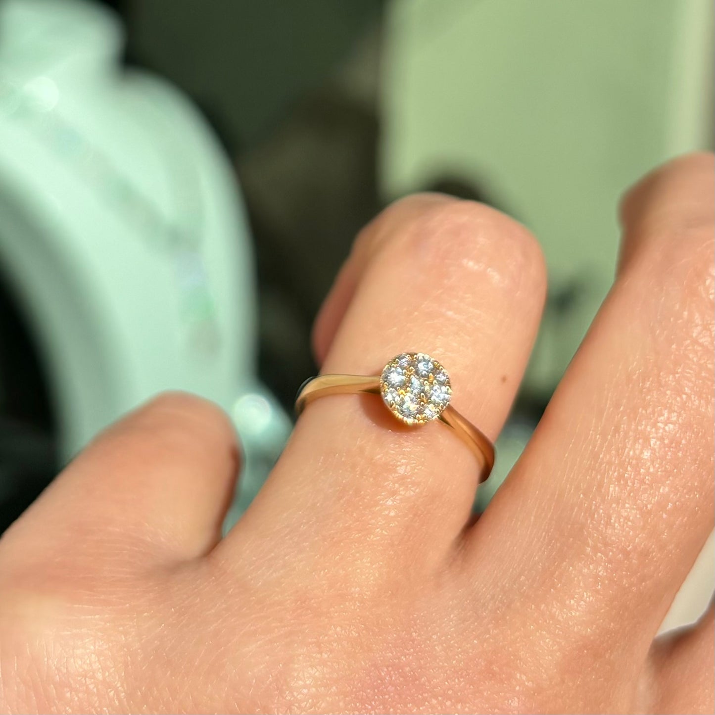 Пръстен от жълто злато с диаманти 0.27 карата