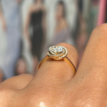 Пръстен жълто злато с Диаманти 0.29 карата