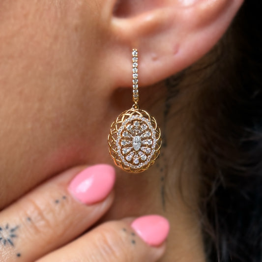 Диамантени обеци от розово злато 0.86 карата