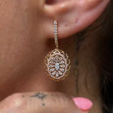 Диамантени обеци от розово злато 0.86 карата