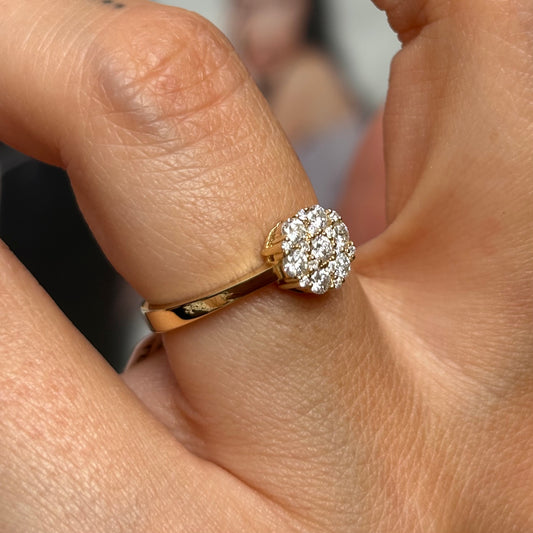 Пръстен от жълто злато с диаманти 0.41 карата