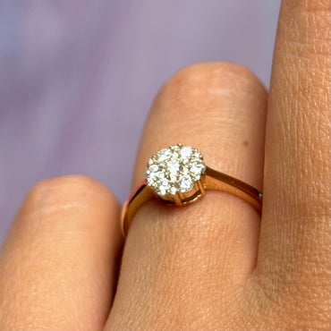 Пръстен от жълто злато с диаманти 0.41 карата