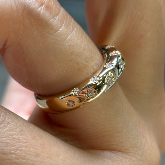 Пръстен розово злато с диаманти 0.21 карата