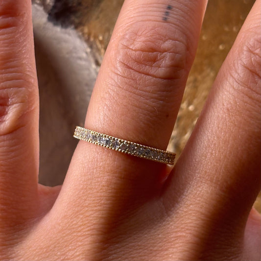 Дамска халка от жълто злато с диаманти 0.31 карата