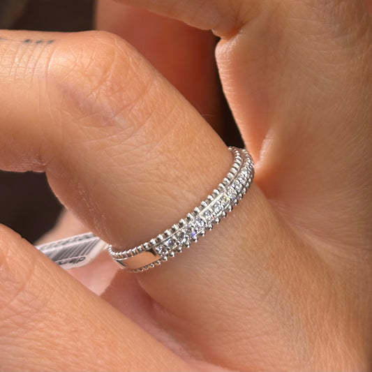 Диамантен пръстен от бяло злато 0.17 карата