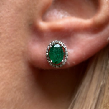 Обеци със смарагди и диаманти 1.72 карата