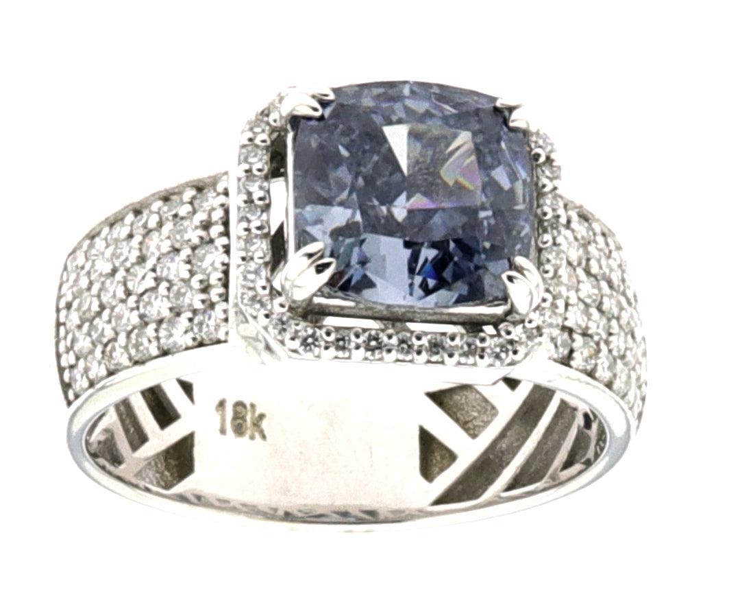 Диамантен пръстен от бяло злато със сапфир 5.29 карата Limited edition Bahrain Diamond Exhibition