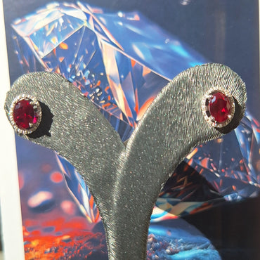 Обеци с диаманти и Рубини 1.86 карата