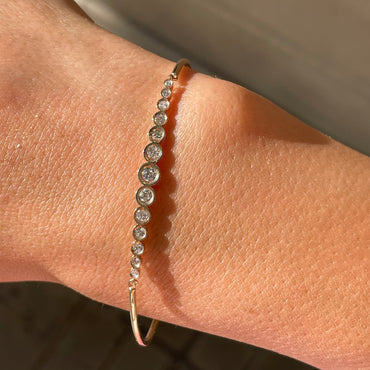 Дамска гривна от розово злато с диаманти 0.43