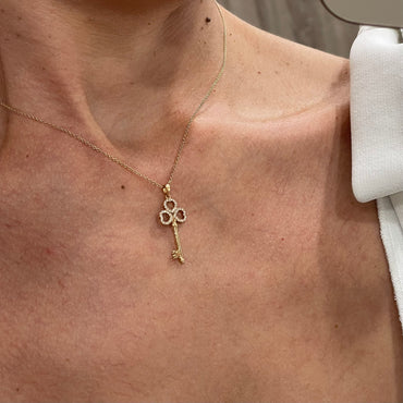 Висулка с диаманти от розово злато 0.11 карaта