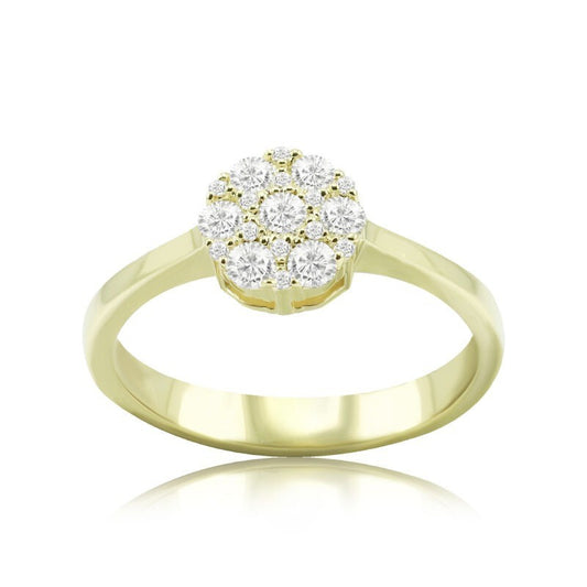 Yellow gold ring with diamonds 0.27 carats
