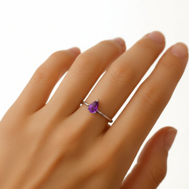 Дамски пръстен бяло злато с александрит 1.19