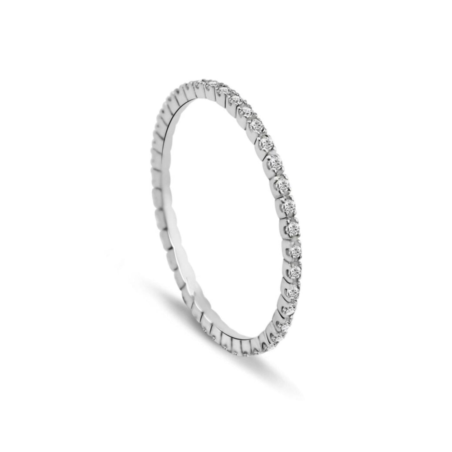 Дамска халка от бяло злато с диаманти 0.20 карата