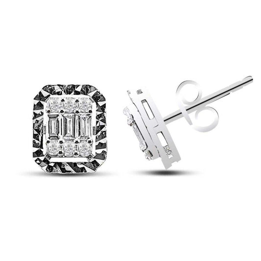 Обеци от бяло злато с диаманти 0.38 карата