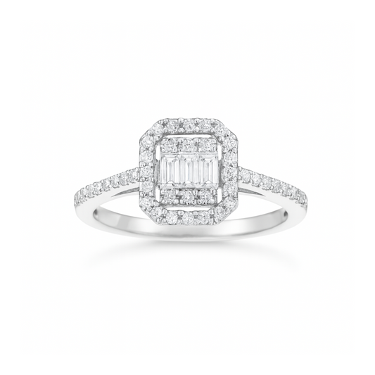 Пръстен от бяло злато с диаманти 0.36 карата