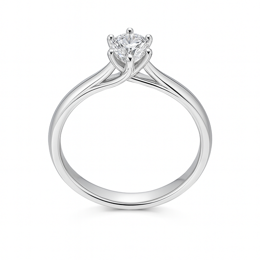 Годежен пръстен бяло злато с диамант 0.08 карата