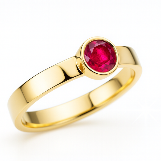 Yellow gold ring with ruby 0.64 carats