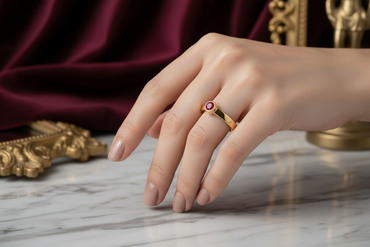 Yellow gold ring with ruby 0.64 carats