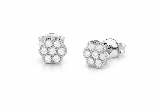 Обеци диамантени цветя