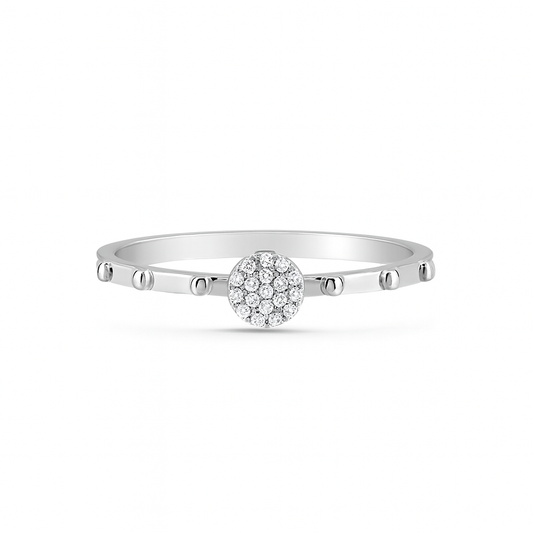 Women's ring white gold with diamonds 0.10