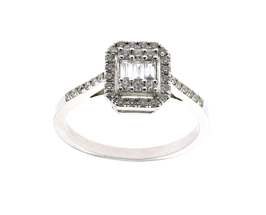 Дамски пръстен бяло злато с диаманти 0.42 карата