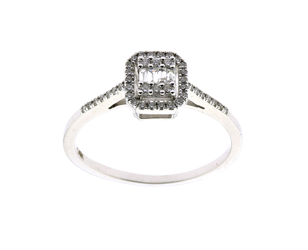 Дамски пръстен бяло злато с диаманти 0.23 карата