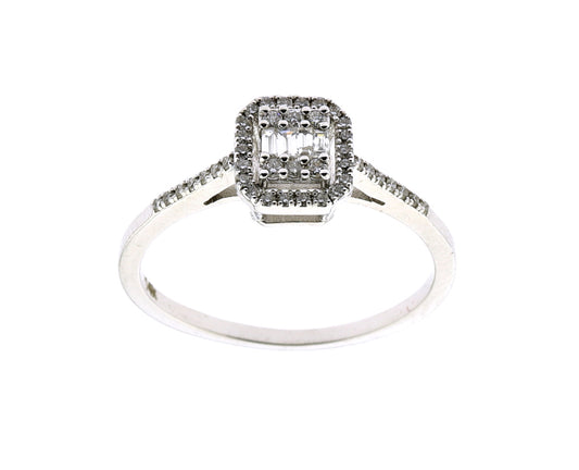 Дамски пръстен бяло злато с диаманти 0.23 карата