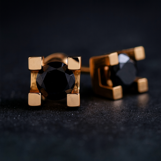 Rose gold earrings with black diamonds 0.66 carats