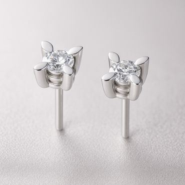 White gold earrings with diamonds 0.25 carats