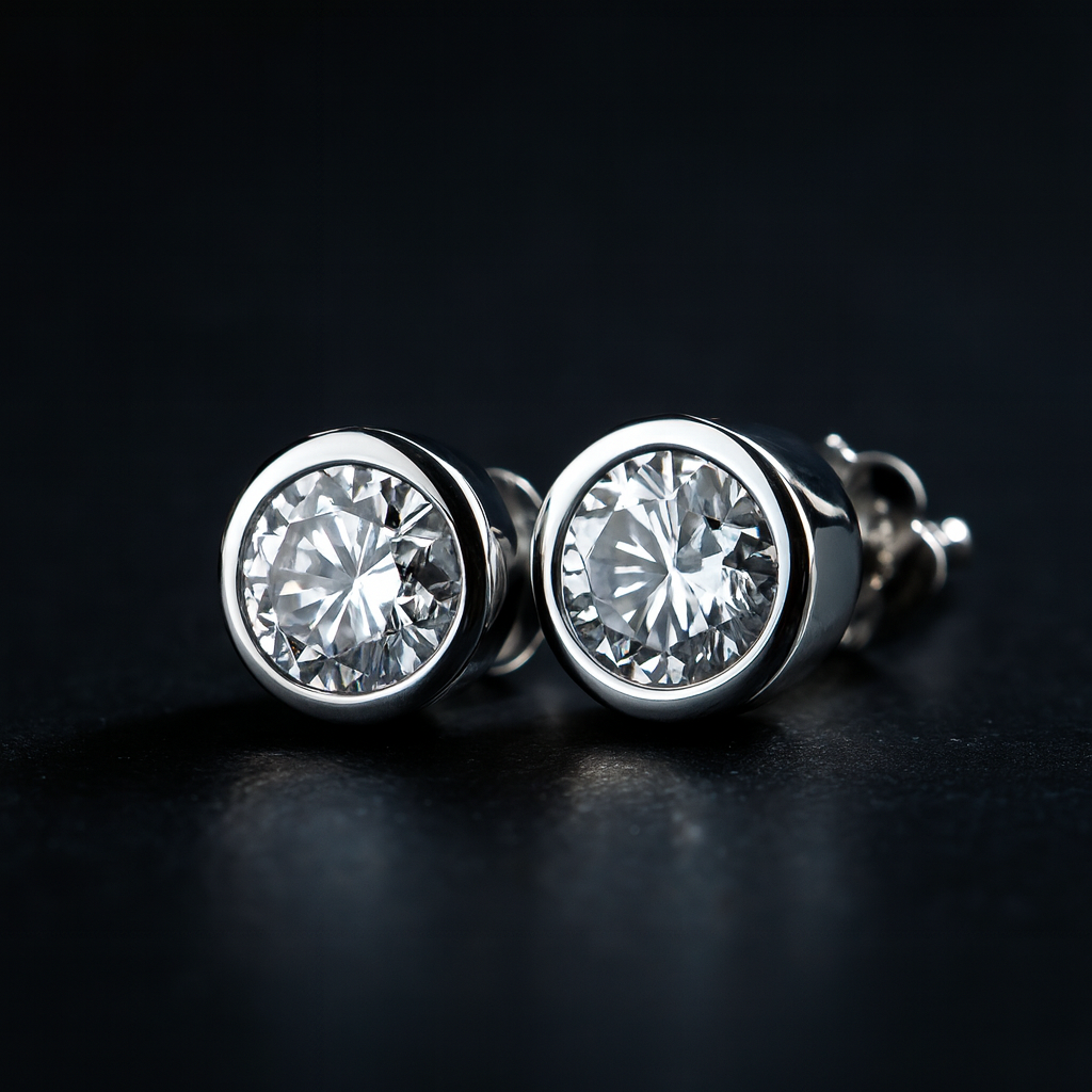 Diamond earrings with setting 0.30 carats