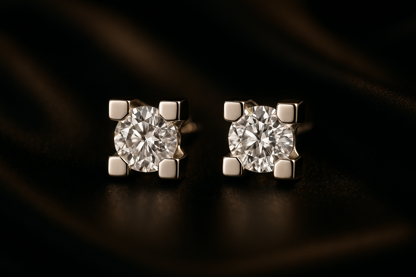 Classic diamond earrings white gold 0.50 carats