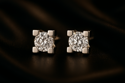 Classic diamond earrings white gold 0.50 carats
