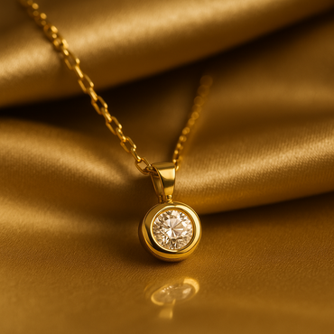 Yellow gold pendant with a diamond set 0.08 carats