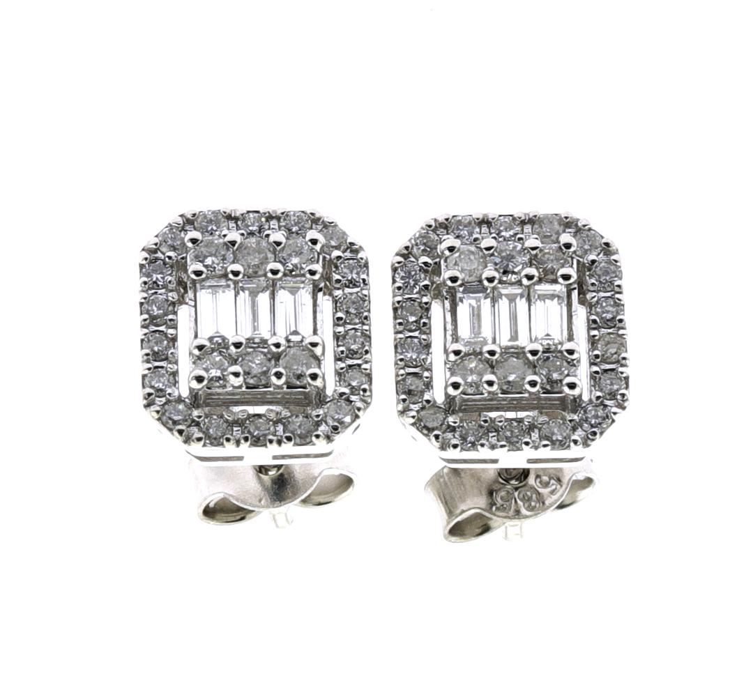 Обеци бяло злато с диаманти 0.38 карата