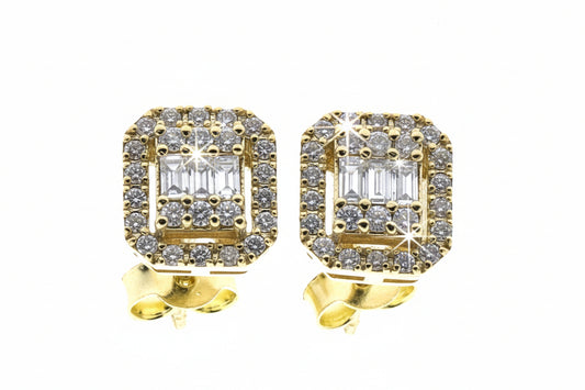 Обеци жълто злато с диаманти 0.38 карата