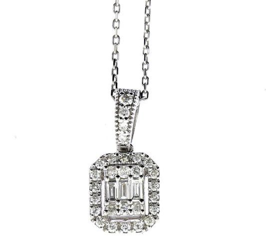 Висулка бяло злато с диаманти 0.22 карата