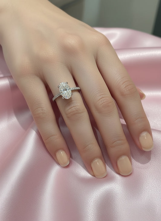 2.00 carat HRD Oval Diamond Investment Ring and 0.12 carat Diamonds