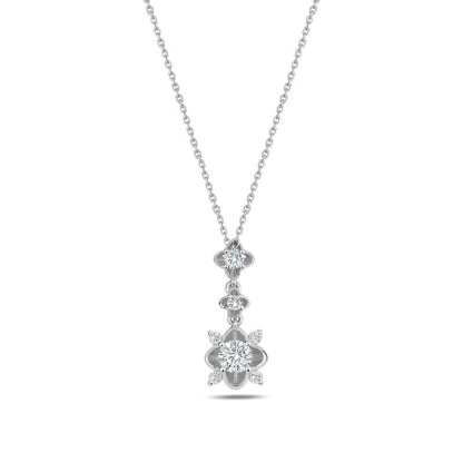 Triple pendant in white gold with diamonds 0.27 carats