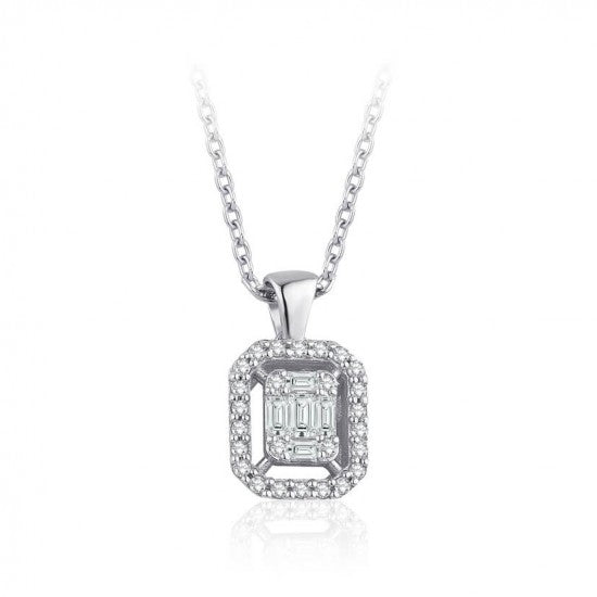 Колие-висулка с диаманти 0.21ct 