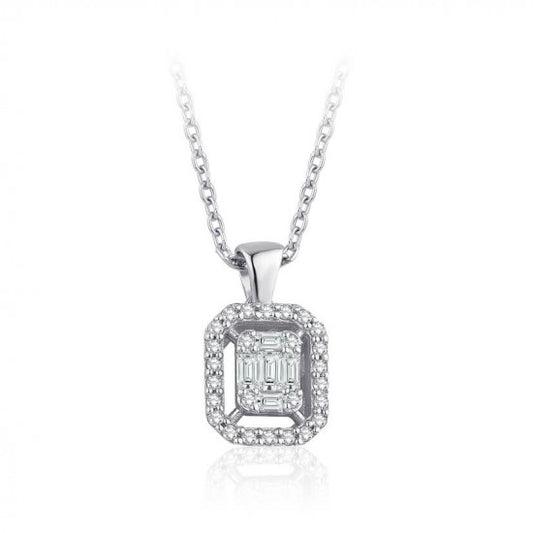 Колие-висулка с диаманти 0.21ct 