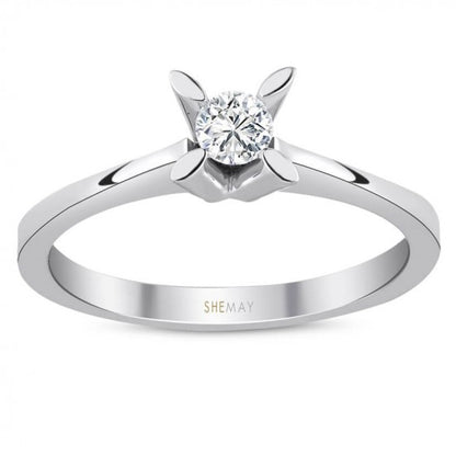 Класически годежен пръстен с диамант 0.10 ct