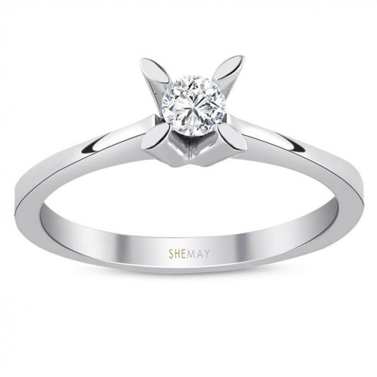 Класически годежен пръстен с диамант 0.10 ct