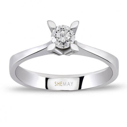 Класически годежен пръстен с диамант 0.20 ct