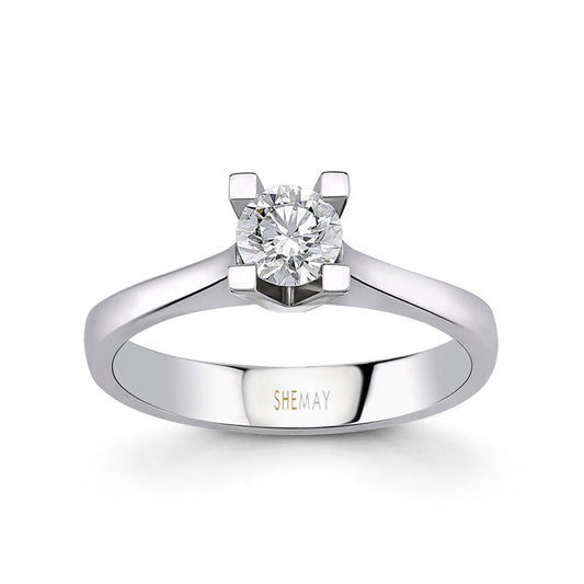 Класически годежен пръстен с диамант 0.20 ct