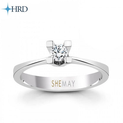 Класически годежен пръстен с диамант 0.18 ct