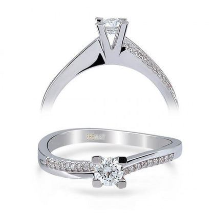  Годежен пръстен с диаманти 0.22 ct