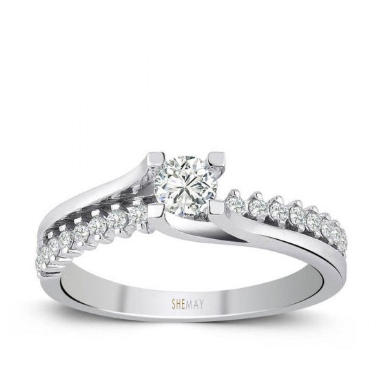 Годежен пръстен с диаманти 0.56 ct