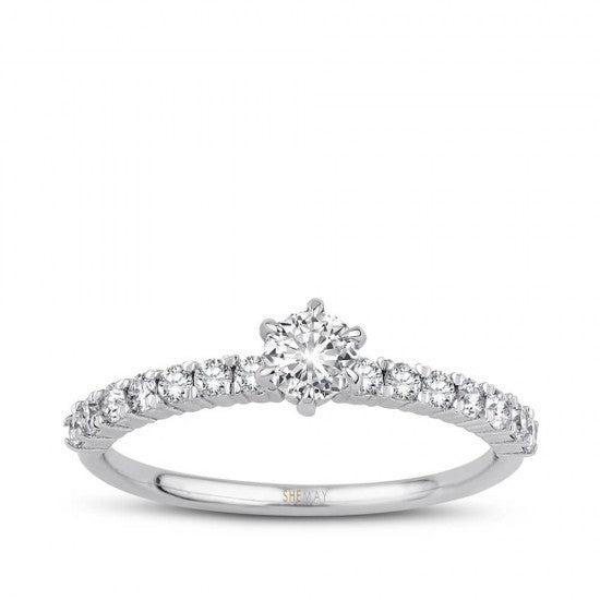 Класически годежен пръстен с диамант 0.57 ct