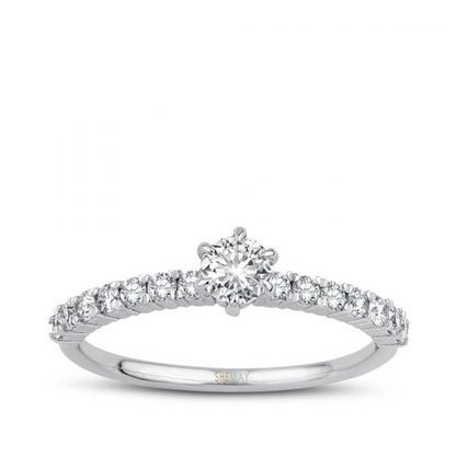 Класически годежен пръстен с диамант 0.57 ct