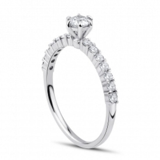 Класически годежен пръстен с диамант 0.57 ct